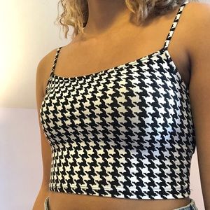 Houndstooth cropped tank